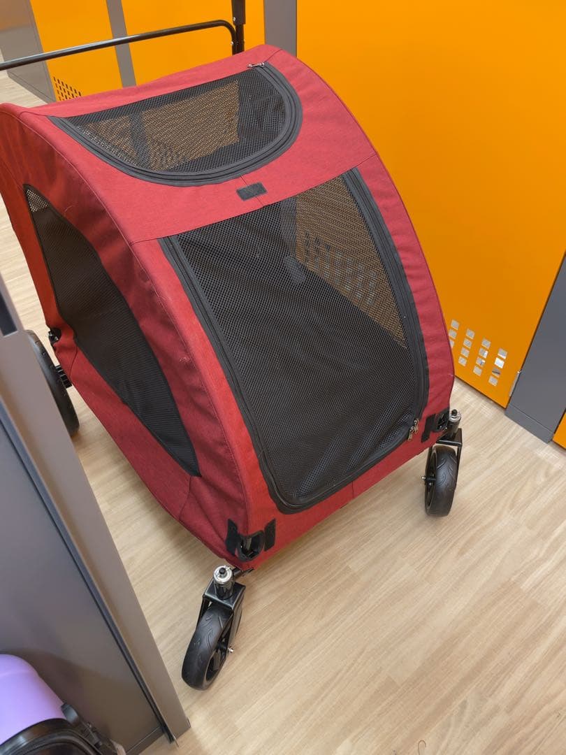 大型犬 ペットカート折りたたみ 4輪 ストッパー付き 軽量 組立