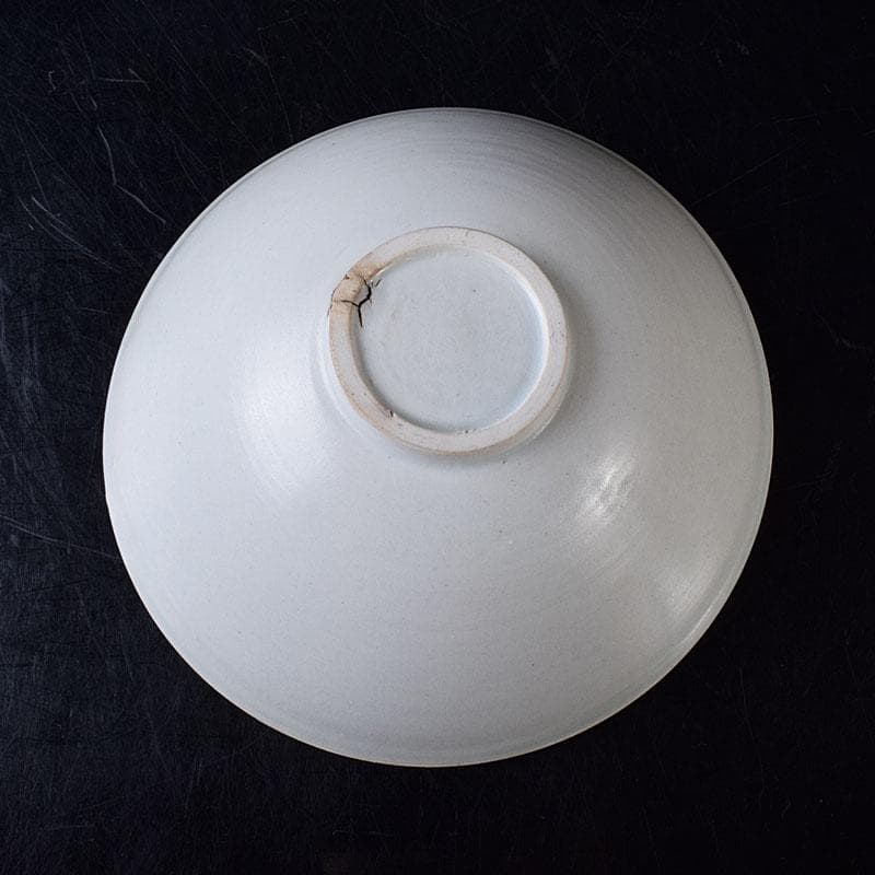 中国　定窯　白磁　刻花文碗　時代箱　V　R8462