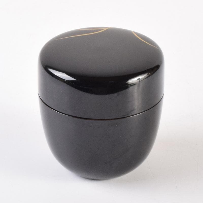 おんちゃん茶道具　大内塗　岡田忠亮作　金蒔絵花文　棗　共箱　V　7021