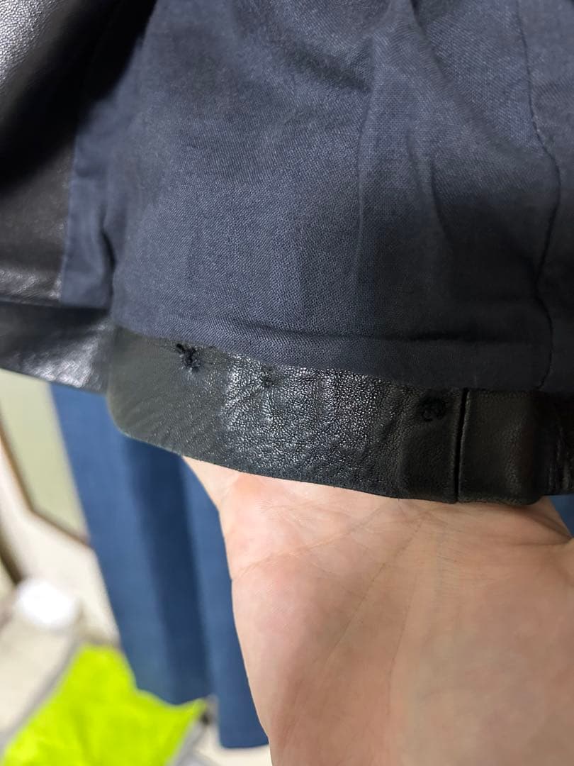 アニエスベーオム　レザーシングルライダースジャケット