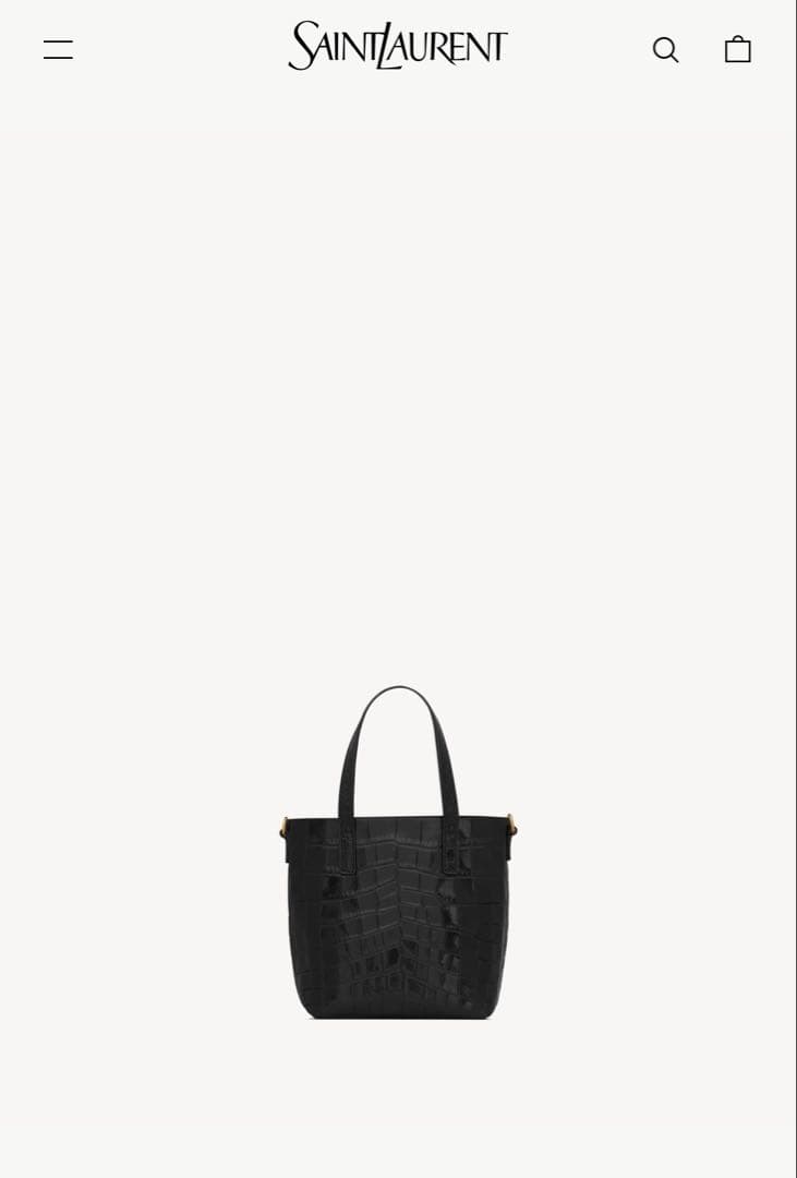 【サンローラン】現行品 クロコダイル ミニトイショッピングバッグ ミニバッグ 黒