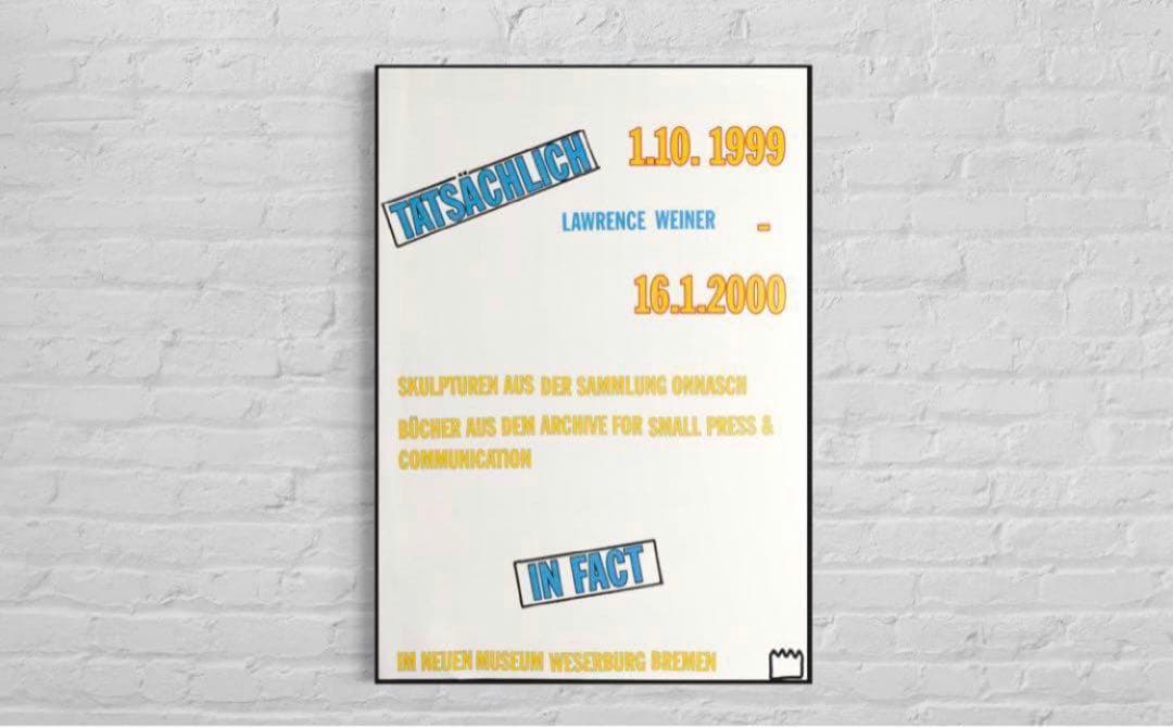 【残1枚】ローレンス・ウェイナー 海外ポスター① Lawrence Weiner