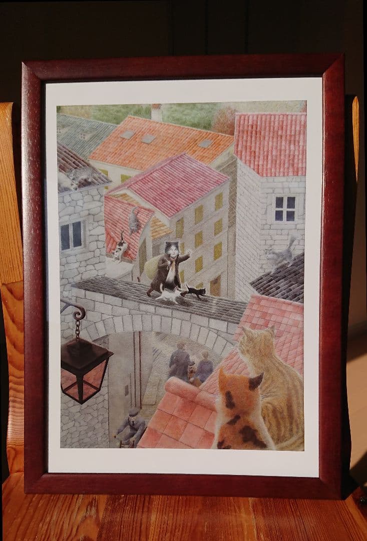 色鉛筆画「CAT WALK」レプリカ