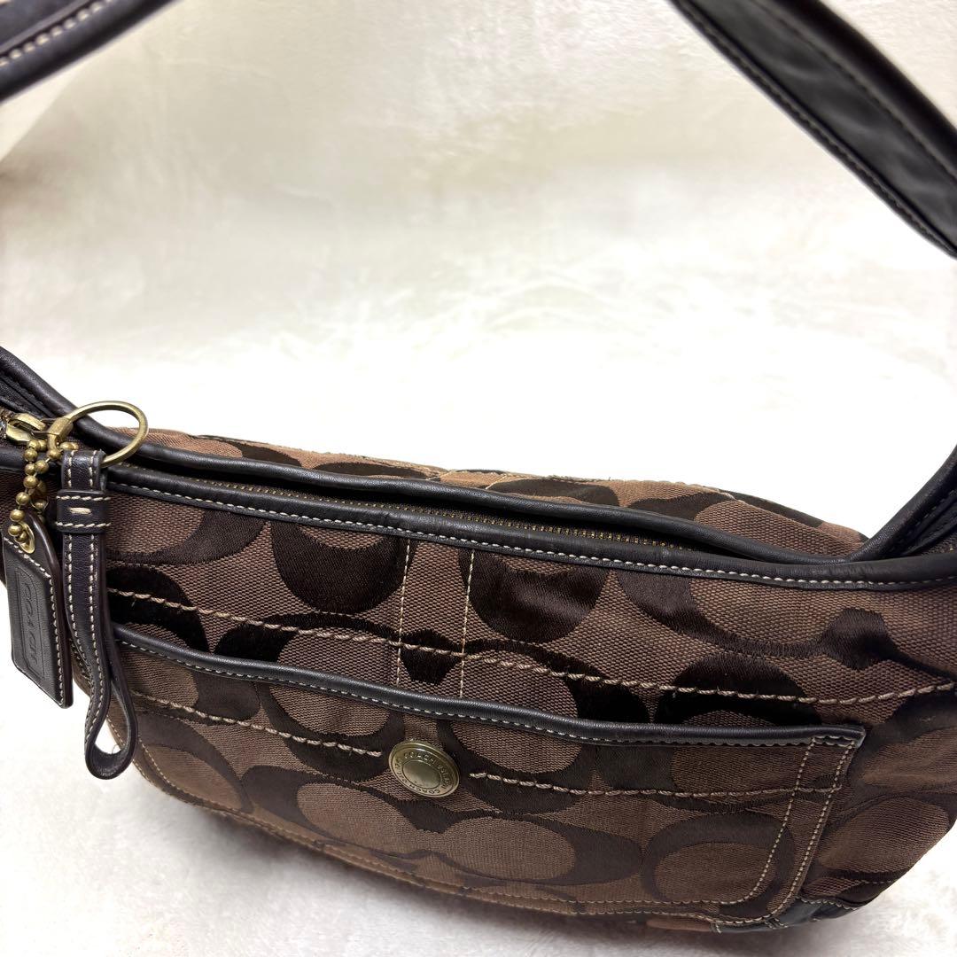 COACH コーチ ワンショルダー バッグ ブラウン シグネチャー 11290