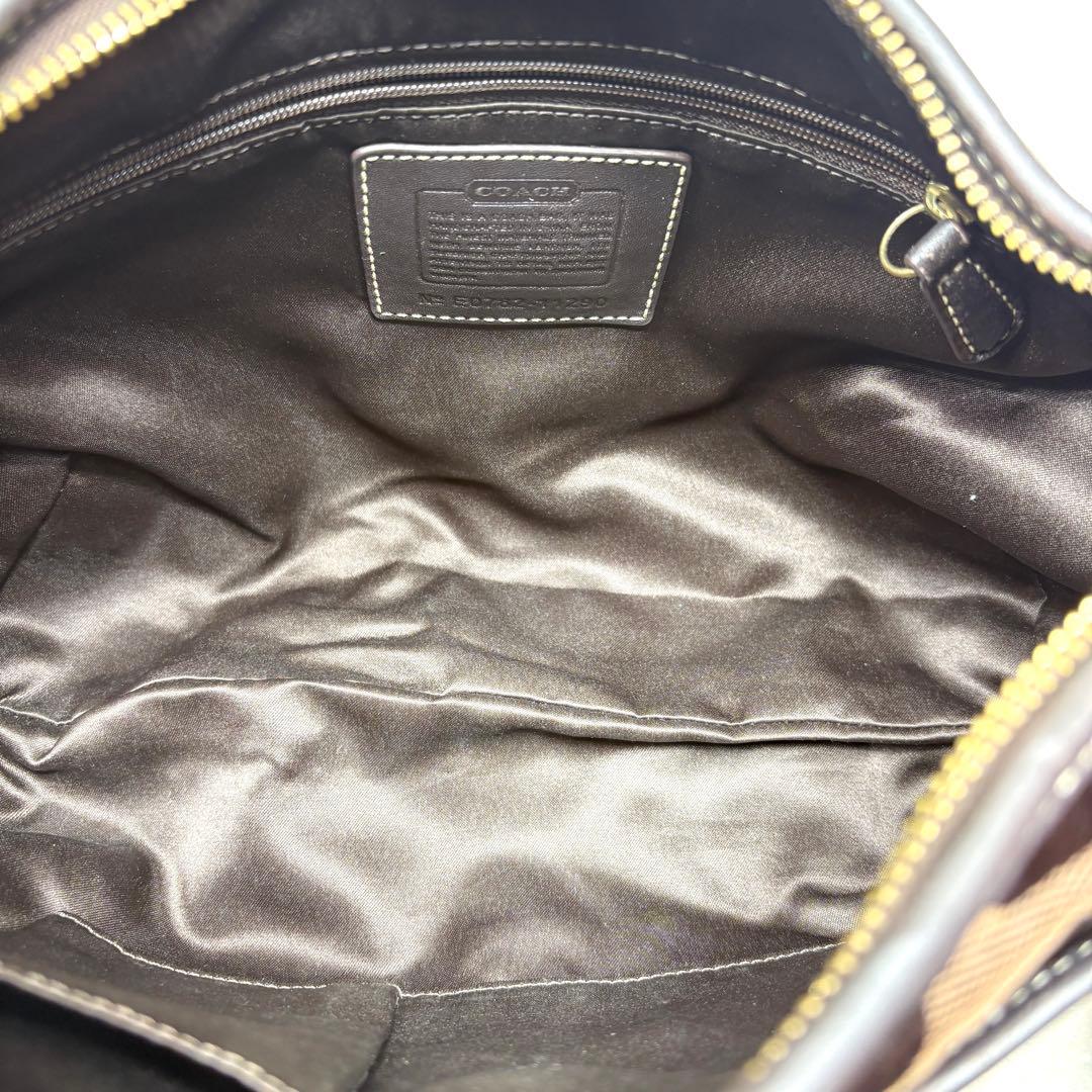 COACH コーチ ワンショルダー バッグ ブラウン シグネチャー 11290