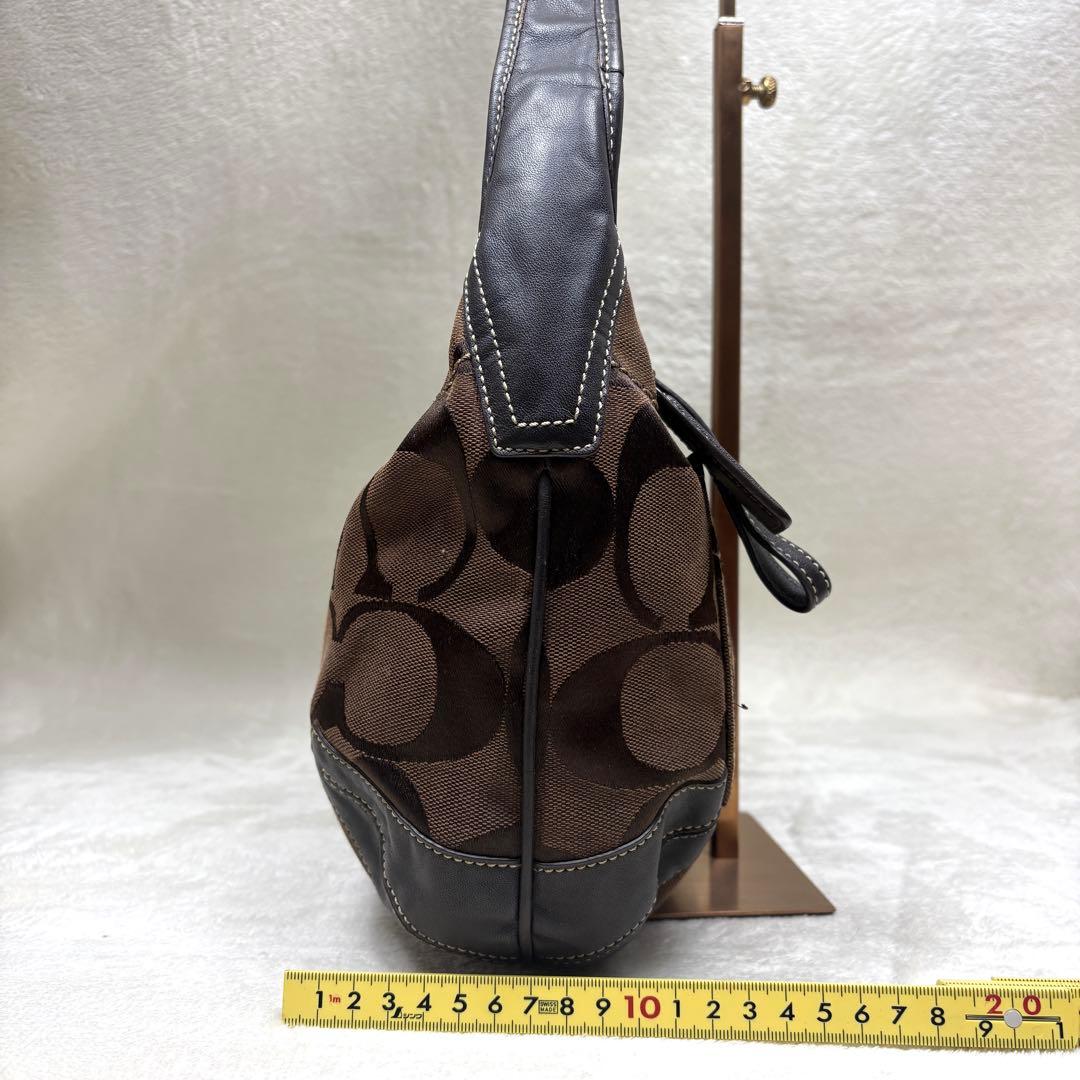 COACH コーチ ワンショルダー バッグ ブラウン シグネチャー 11290