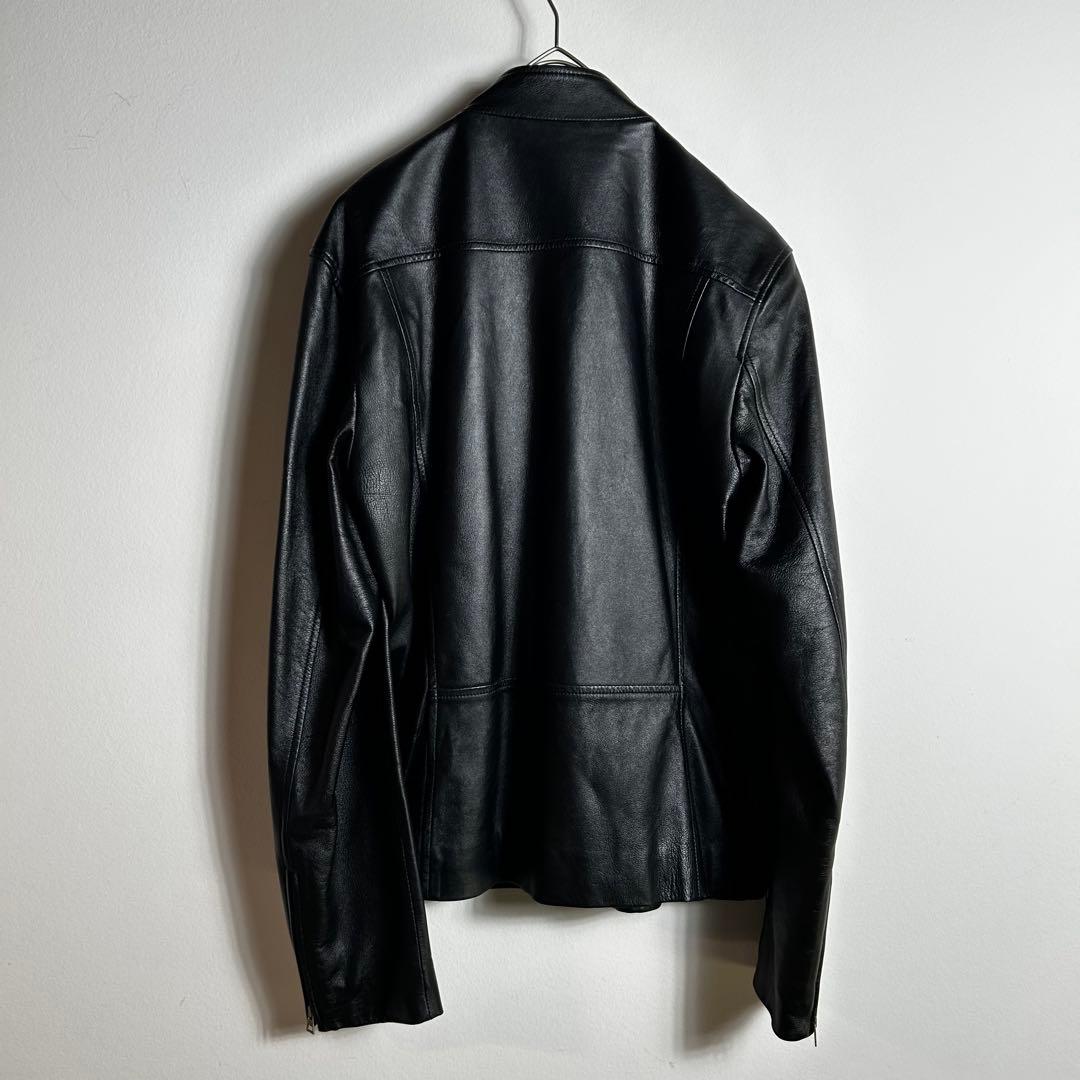 ポールスミス　ロンドン　ラムレザー　シングルライダース　ジャケット　ブラック