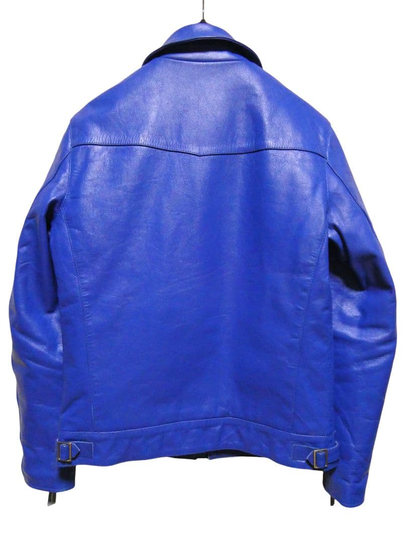 ヴィンテージ！レアカラーロイヤルブルー！襟付きシングルライダースドミネーター