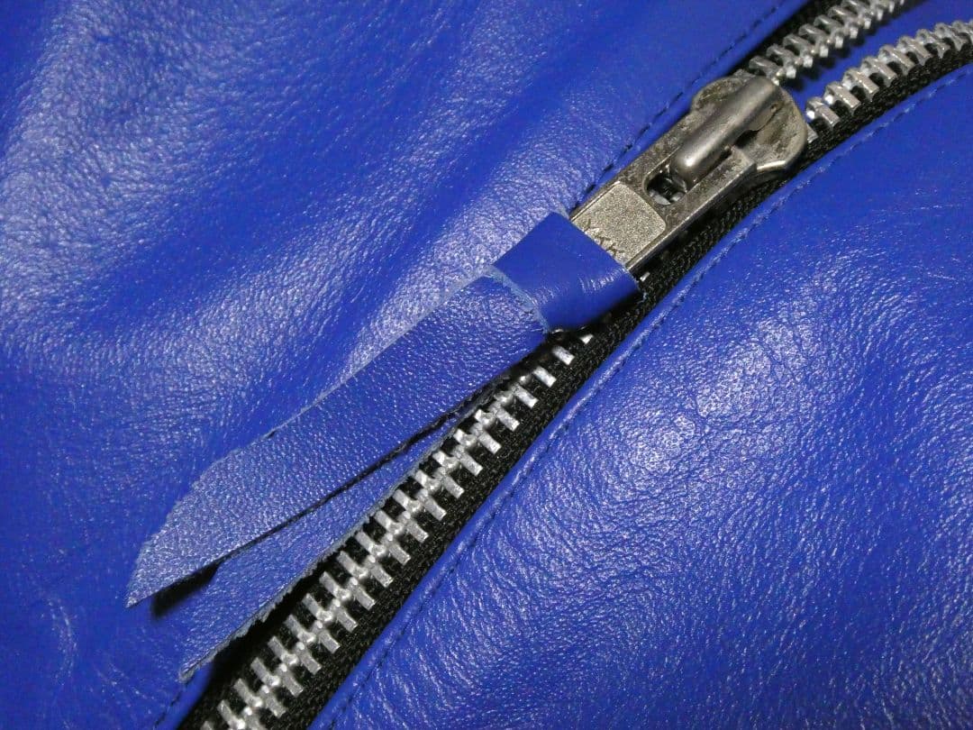 ヴィンテージ！レアカラーロイヤルブルー！襟付きシングルライダースドミネーター