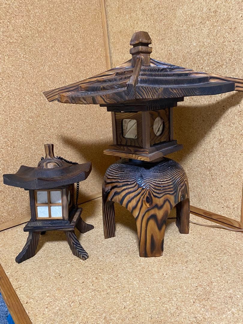 焼杉灯籠　茶道用品　アンティーク工芸品