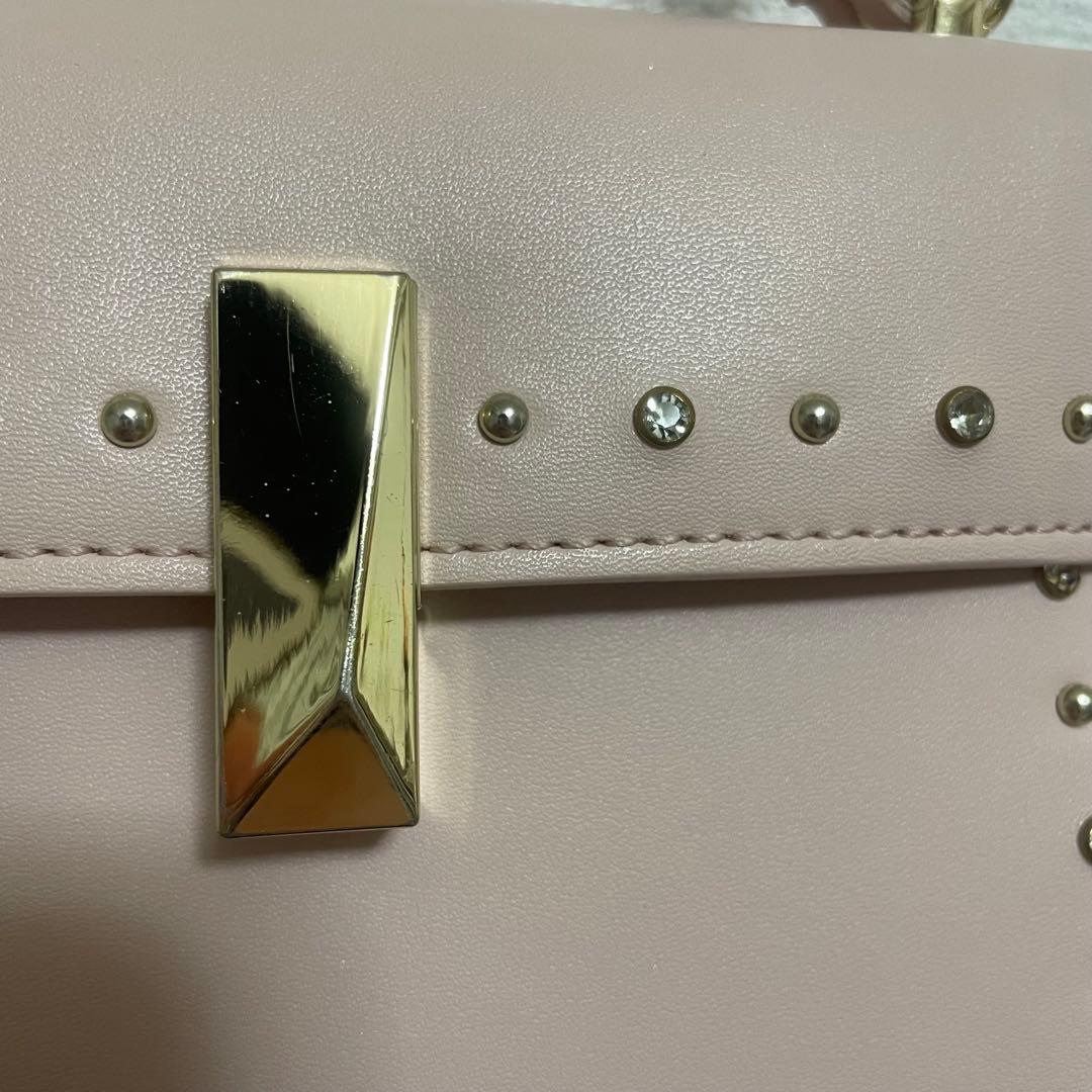 【リュタン】ビジュースタッズポシェット　ピンク