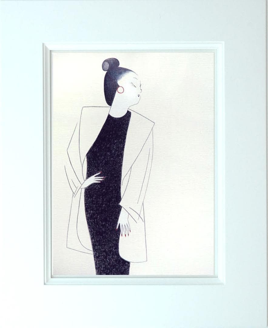 油絵 菅家令子 絵 絵画 インテリア 額付(黒) F6-082511 人物 女性