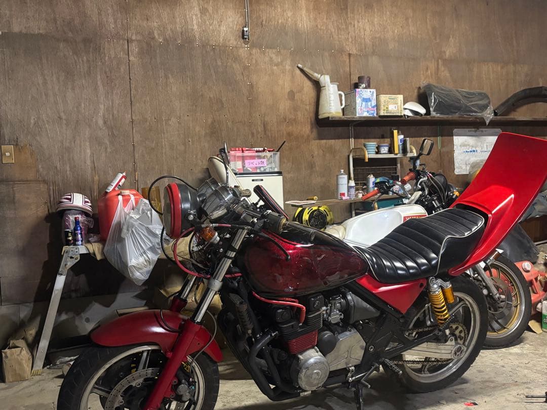 ゼファー400 ガソリンタンク　火の玉ラップ塗装