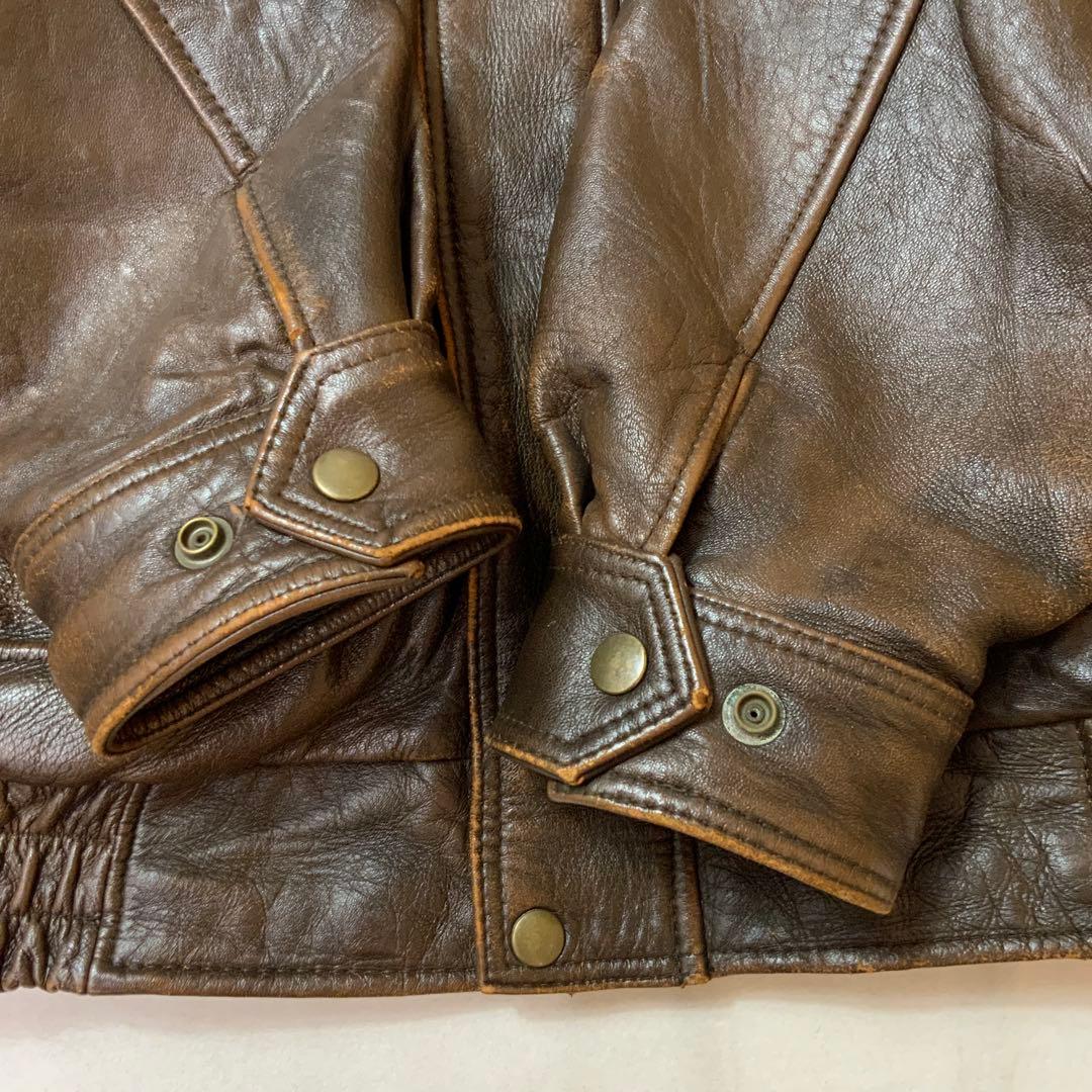 A/W BONMERLEN ボンマーレン レザージャケット 4L ブラウン