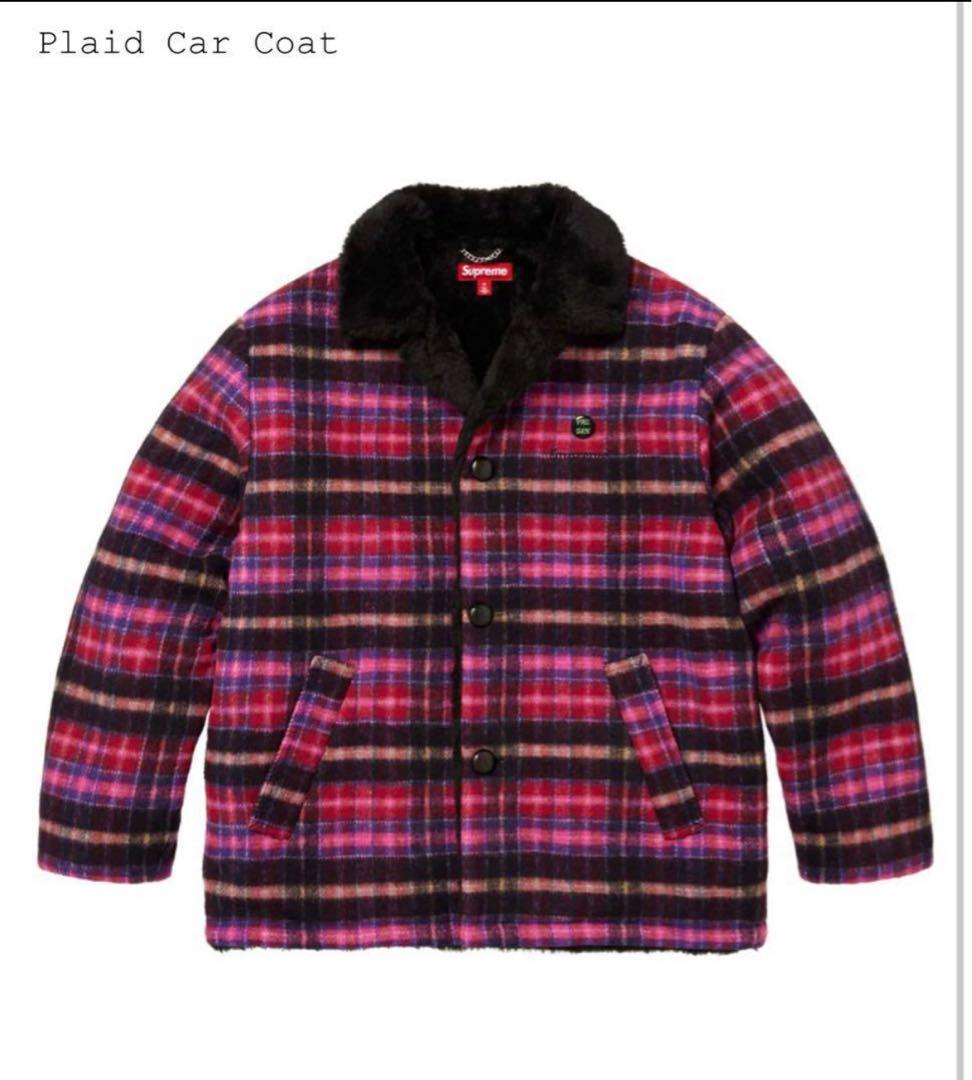 試着のみ Supreme Plaid Car Coat \