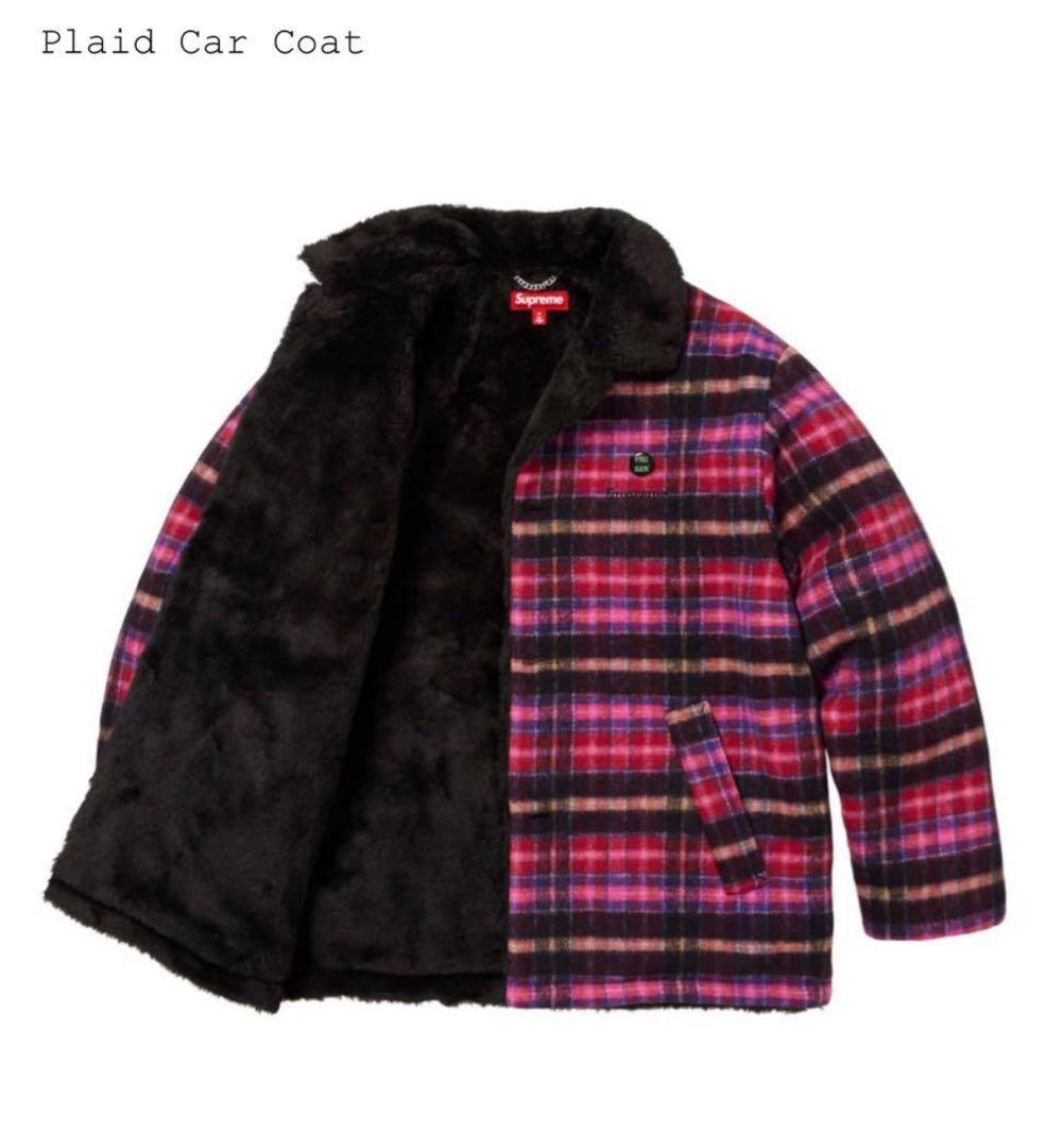 試着のみ Supreme Plaid Car Coat \"Pink\" Mサイズ