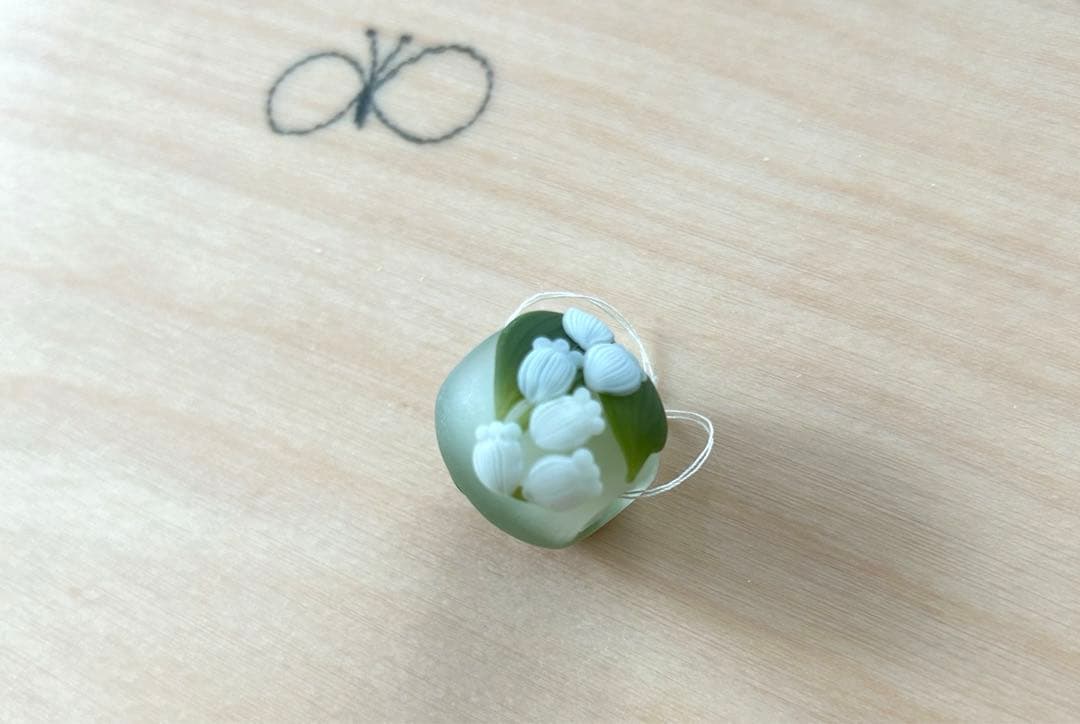 コアガラス　とんぼ玉　鈴蘭　新品未使用