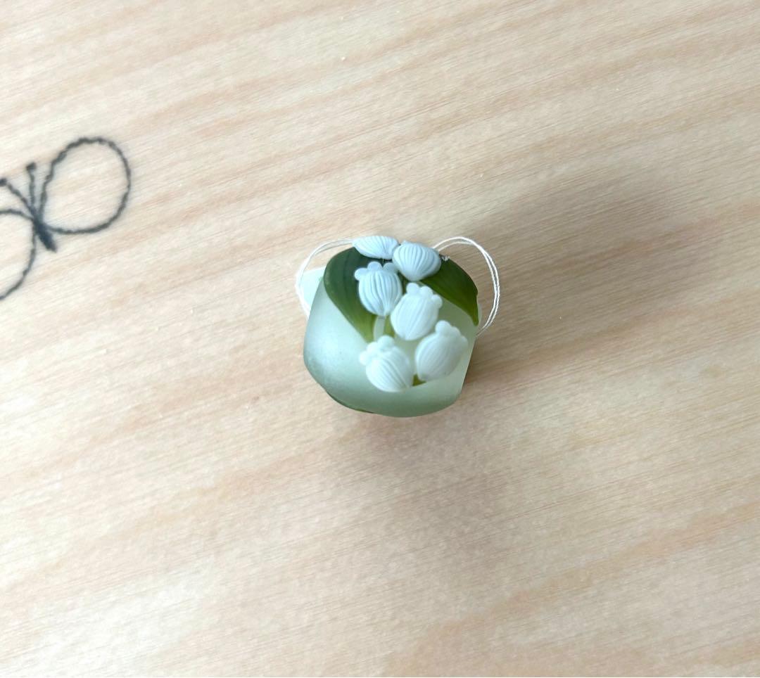 コアガラス　とんぼ玉　鈴蘭　新品未使用