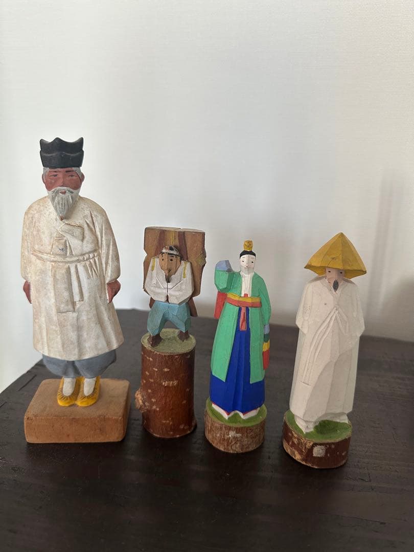 韓国朝鮮手彫り木製郷土玩具セット