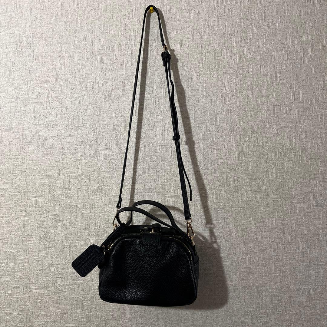 美品ヘイニ　ベビーロシェ ブラックレザーショルダーバッグ