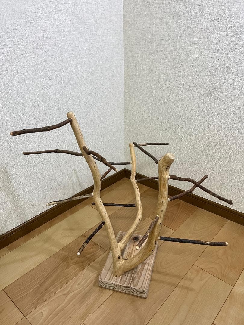 【小鳥さん用】天然木セイヨウズ♬森のバードスタンド