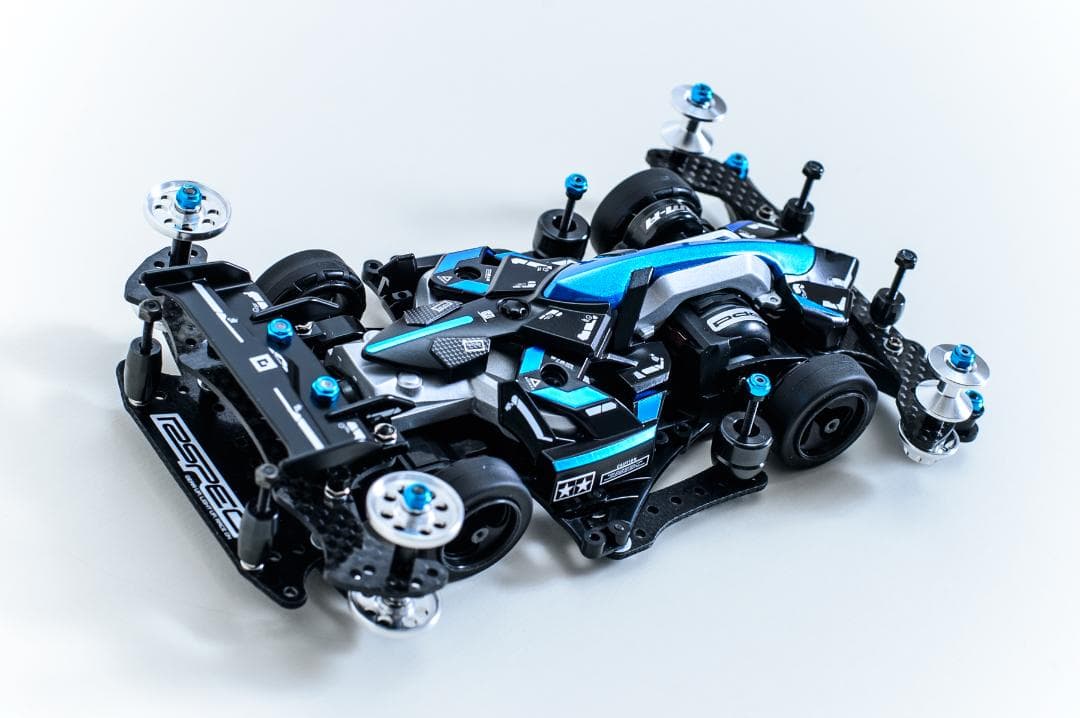 ミニ四駆完成品★マッハフレームFMA BKBLフルベアリング未走行