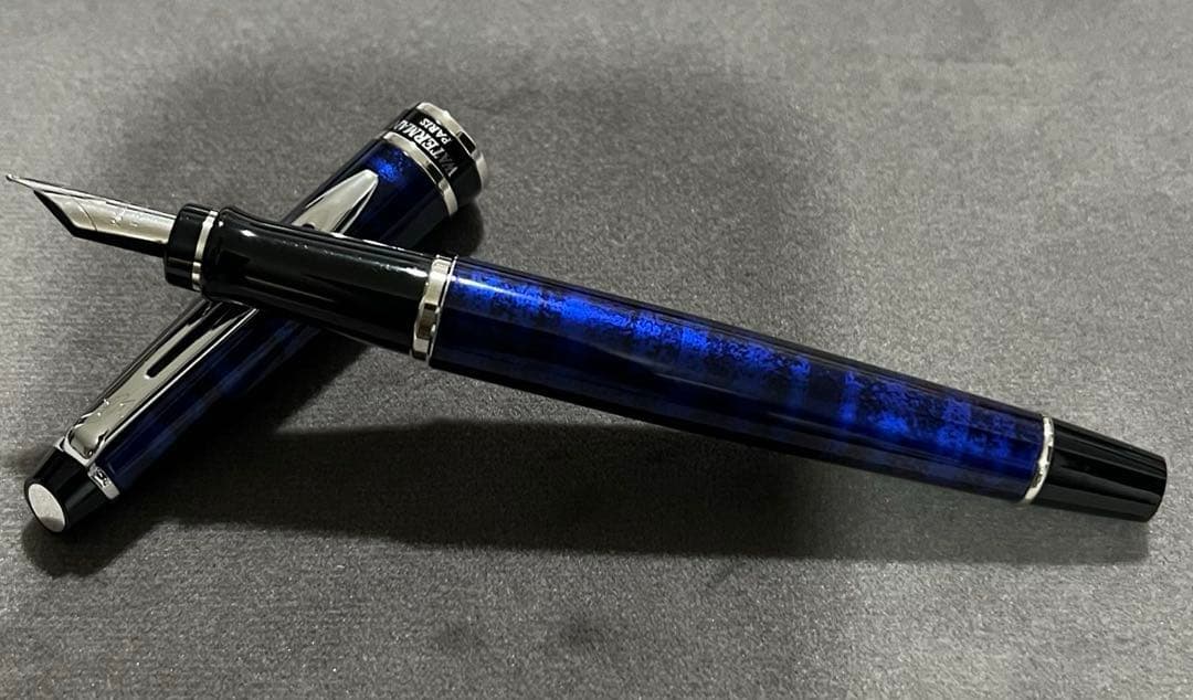新品未使用 WATERMAN 青 ストライプ 万年筆