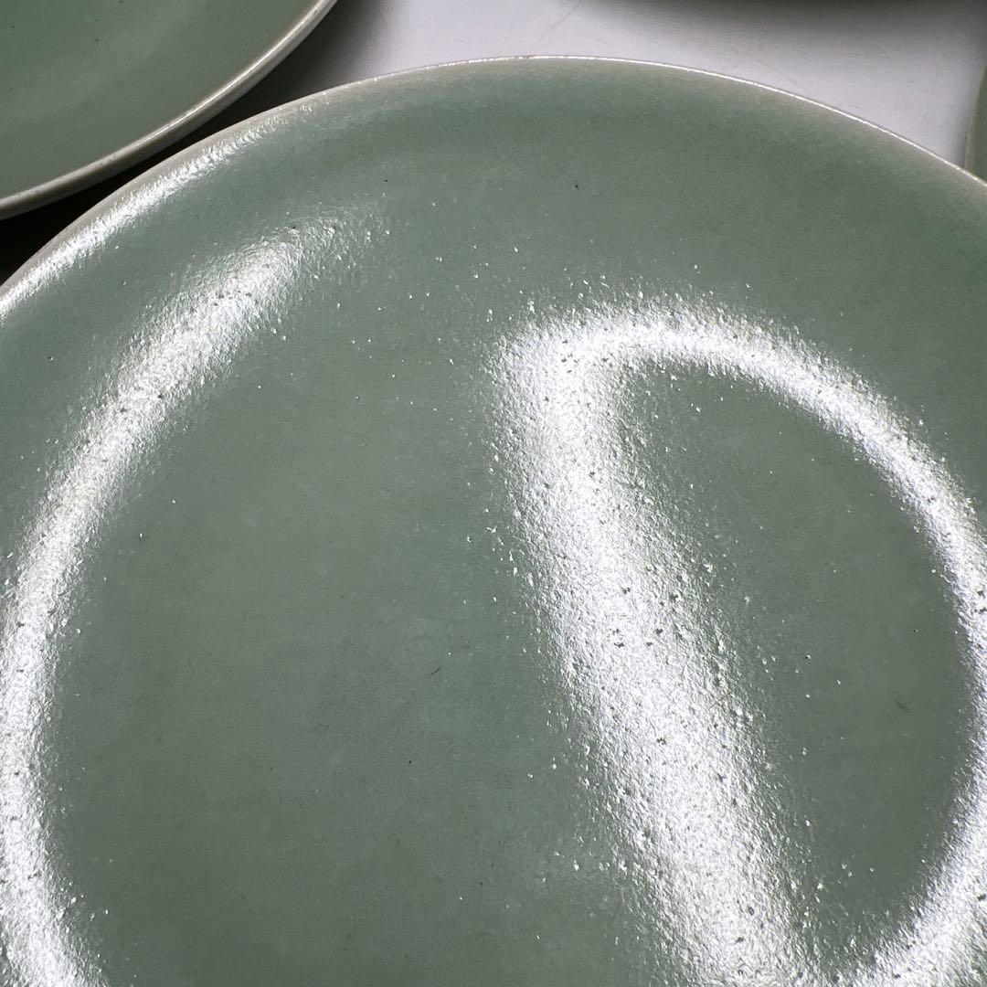 中国美術　大清乾隆年製　青磁中皿5枚　木箱付　約16.7㎝東Y8-0113☆2F