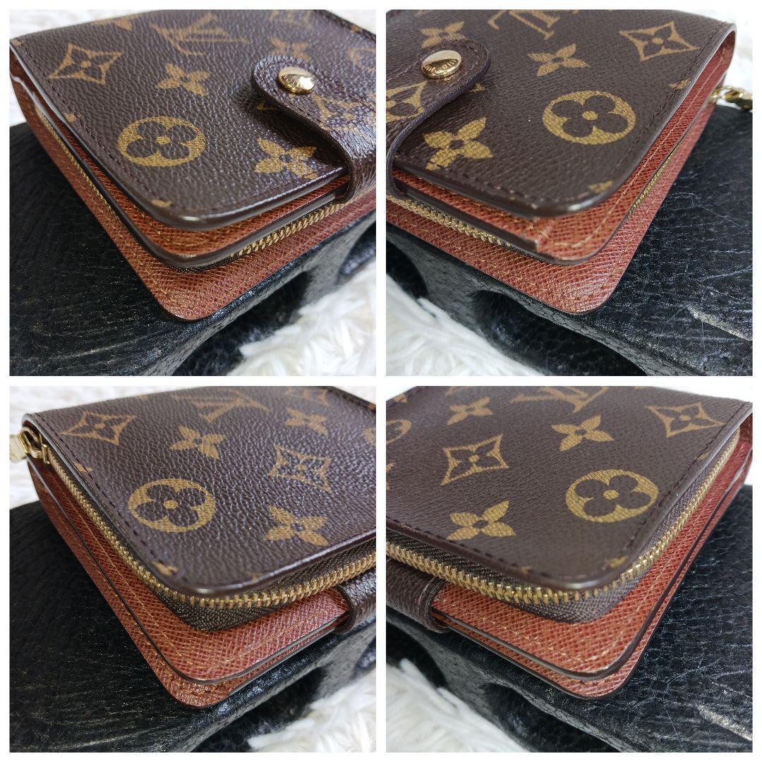 【美品】 ルイヴィトン モノグラム コンパクトジップ 二つ折り財布
