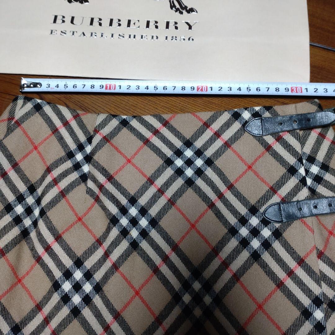 BURBERRY チェック柄ラップスカート ダブルバックル