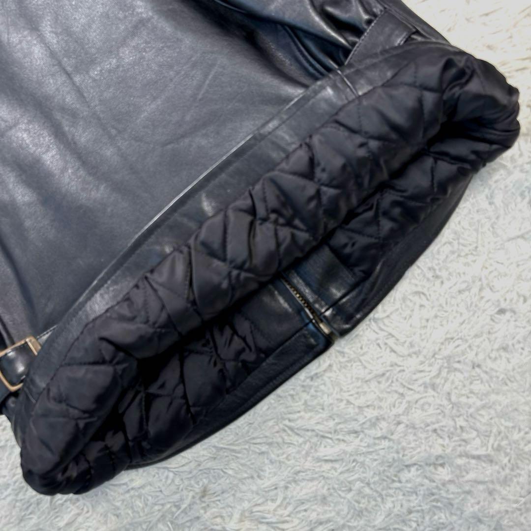 ハーレーダビットソン　レザージャケット　シングル　ライダース　ワッペン　刺繍　黒