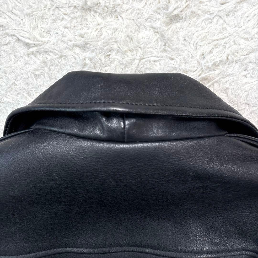 ハーレーダビットソン　レザージャケット　シングル　ライダース　ワッペン　刺繍　黒