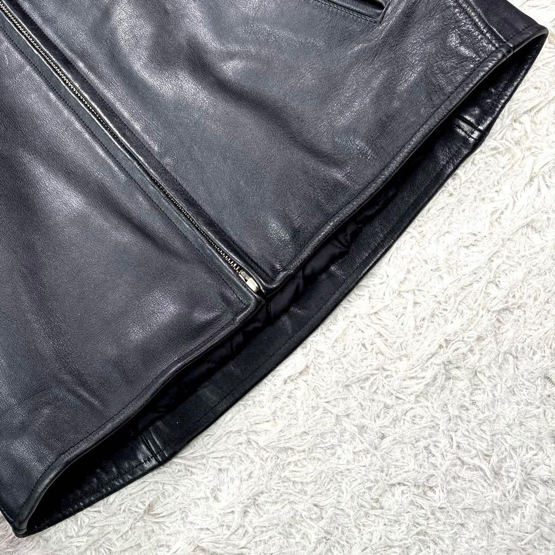 ハーレーダビットソン　レザージャケット　シングル　ライダース　ワッペン　刺繍　黒