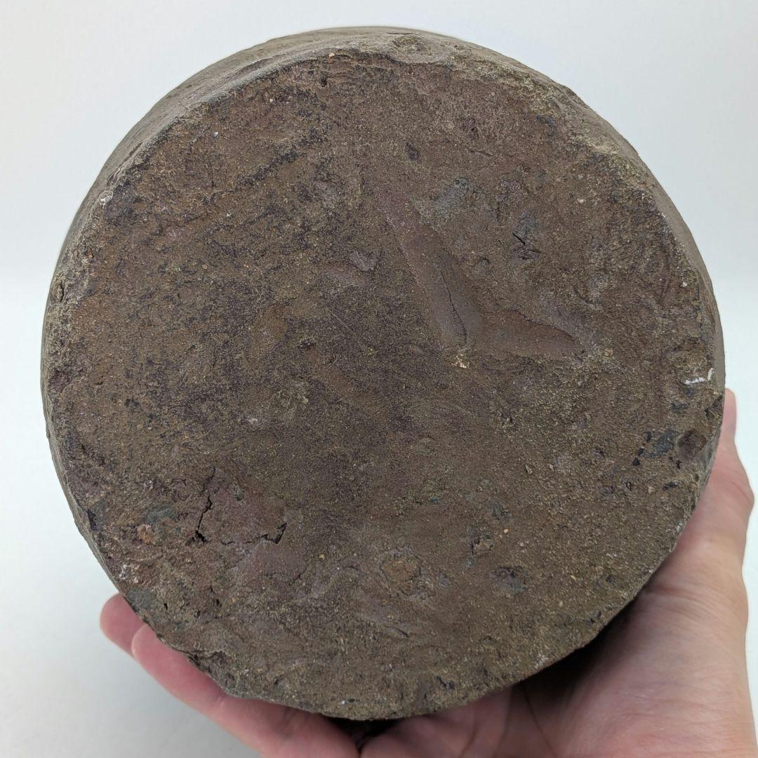 【直しあり】 備前焼 波状文壷 壺 無銘 骨董品 古美術品 ツボ 置物 時代物