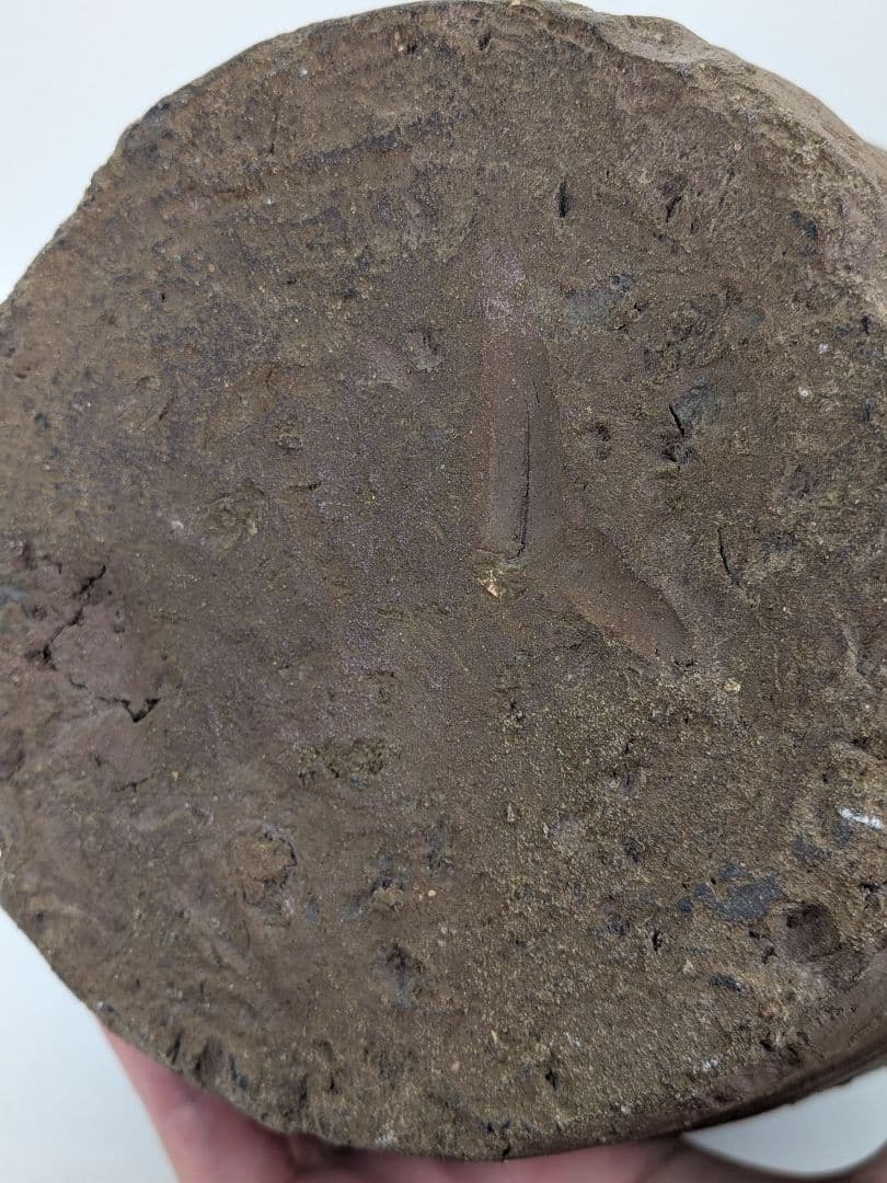 【直しあり】 備前焼 波状文壷 壺 無銘 骨董品 古美術品 ツボ 置物 時代物