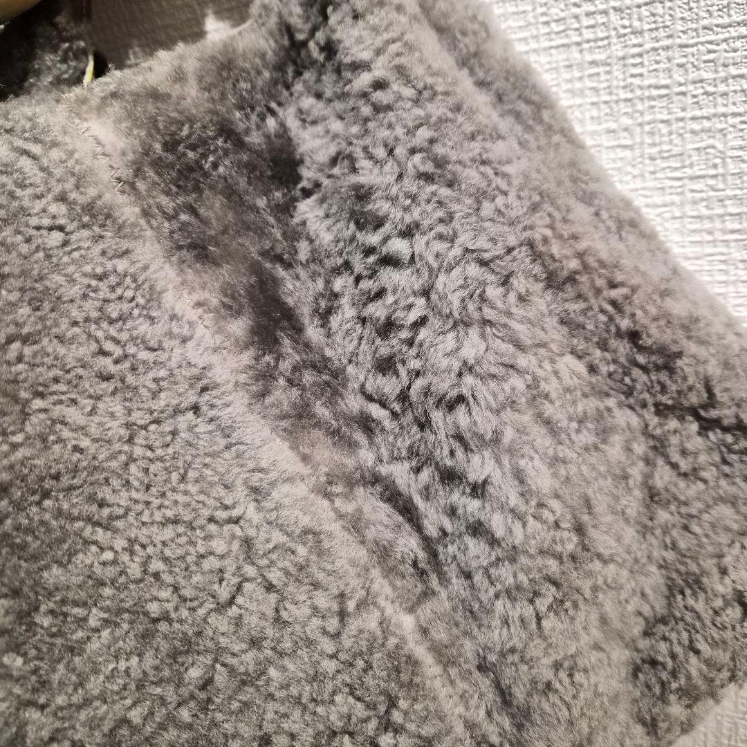 美品 a.d.m.j ムートン ファー バッグ グレー