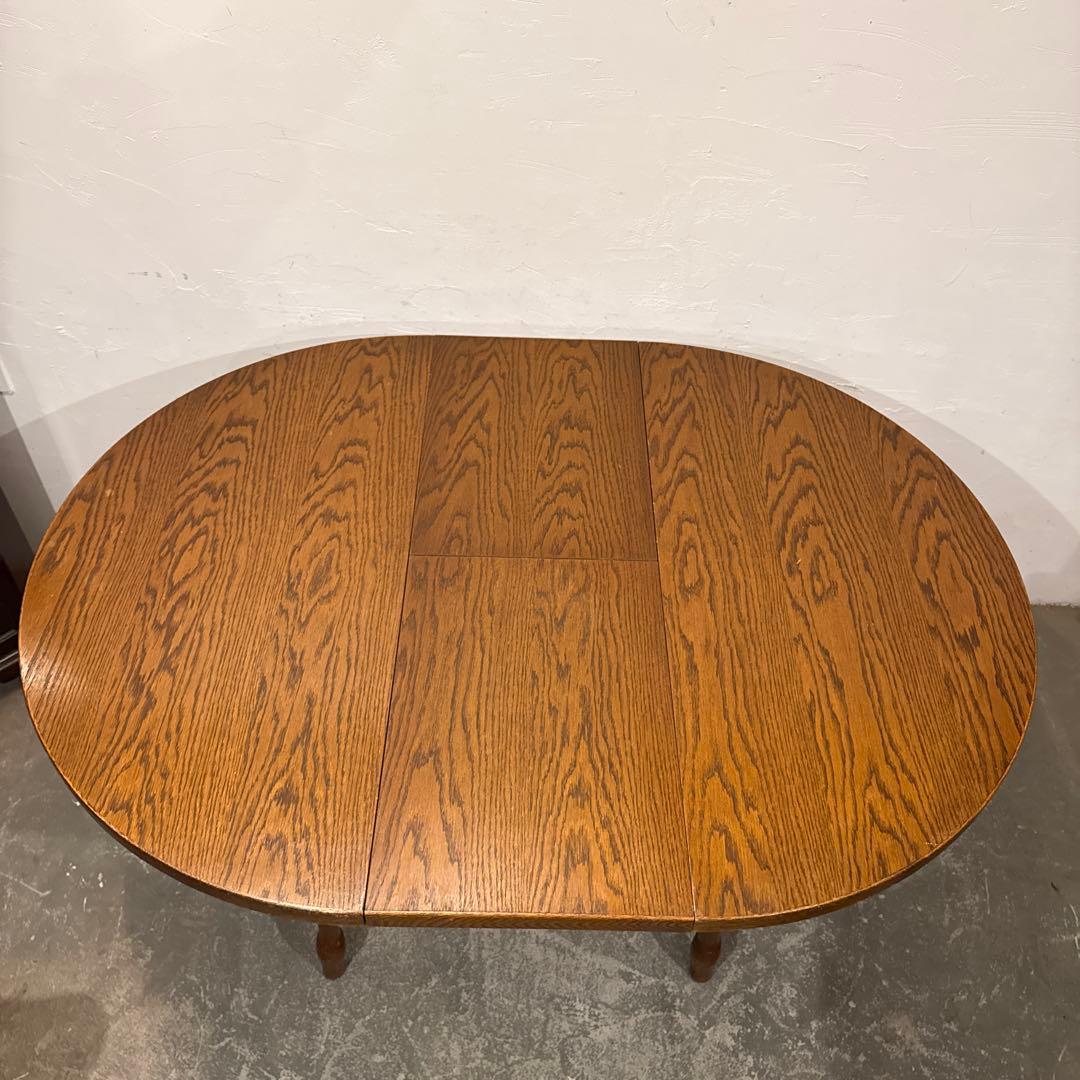 ヴィンテージ エクステンションテーブル　ダイニングテーブル　ラウンド　伸縮