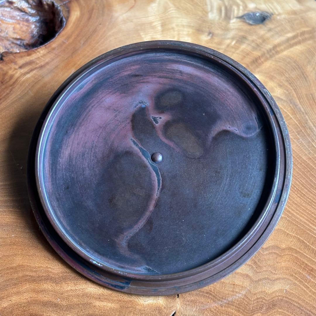 鉄瓶 銅蓋 梅花 長文堂 高さ23cm