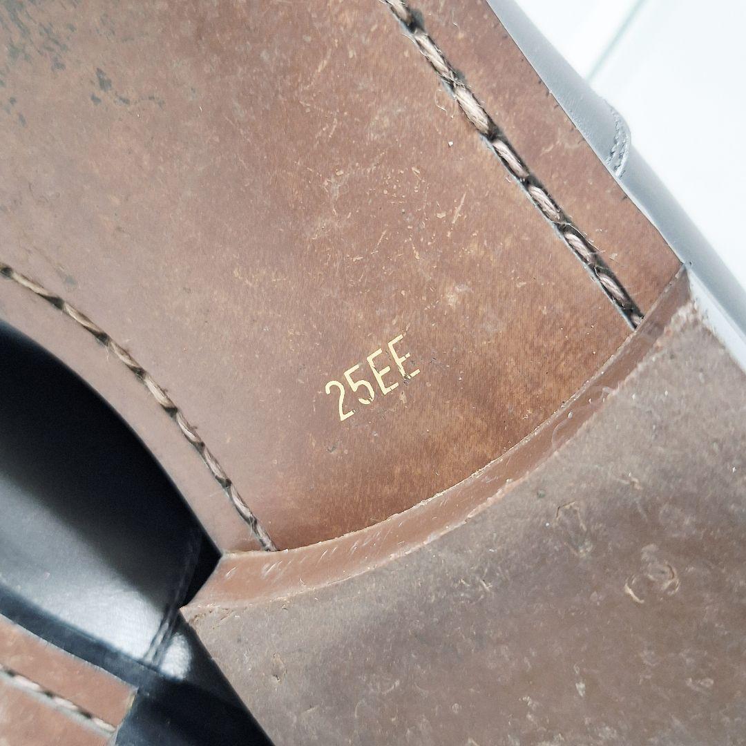 【良品】 REGAL パンチドキャップトゥ 内羽根 ビジネスシューズ 25 黒