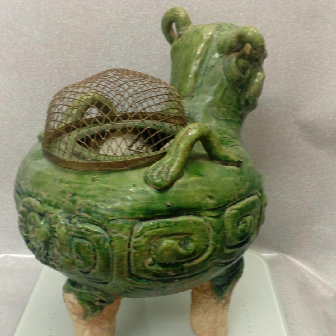 時代古玩中国朝鮮緑釉美術獣羊形時代景色アンティーク美品香炉当時物コレクション