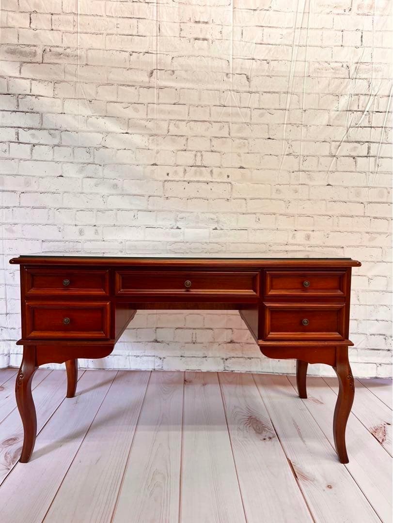 机 ケントデスク マホガニー天然木単板