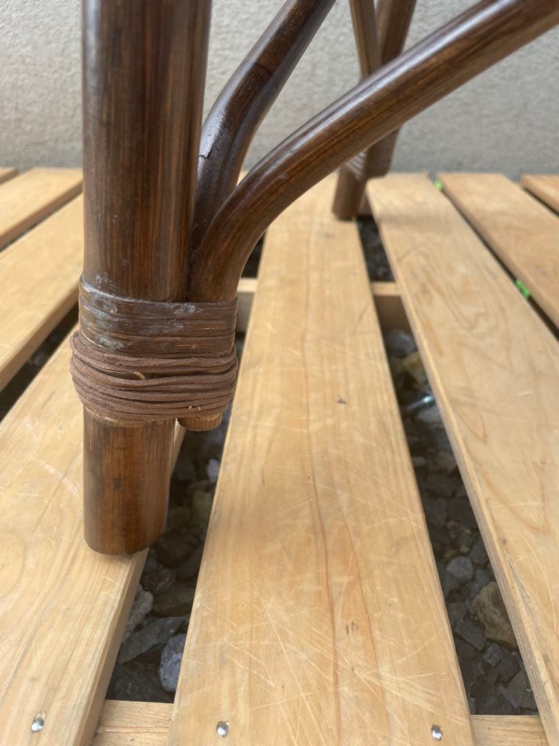 ②カザマ KAZAMA ラタン 丸型座椅子