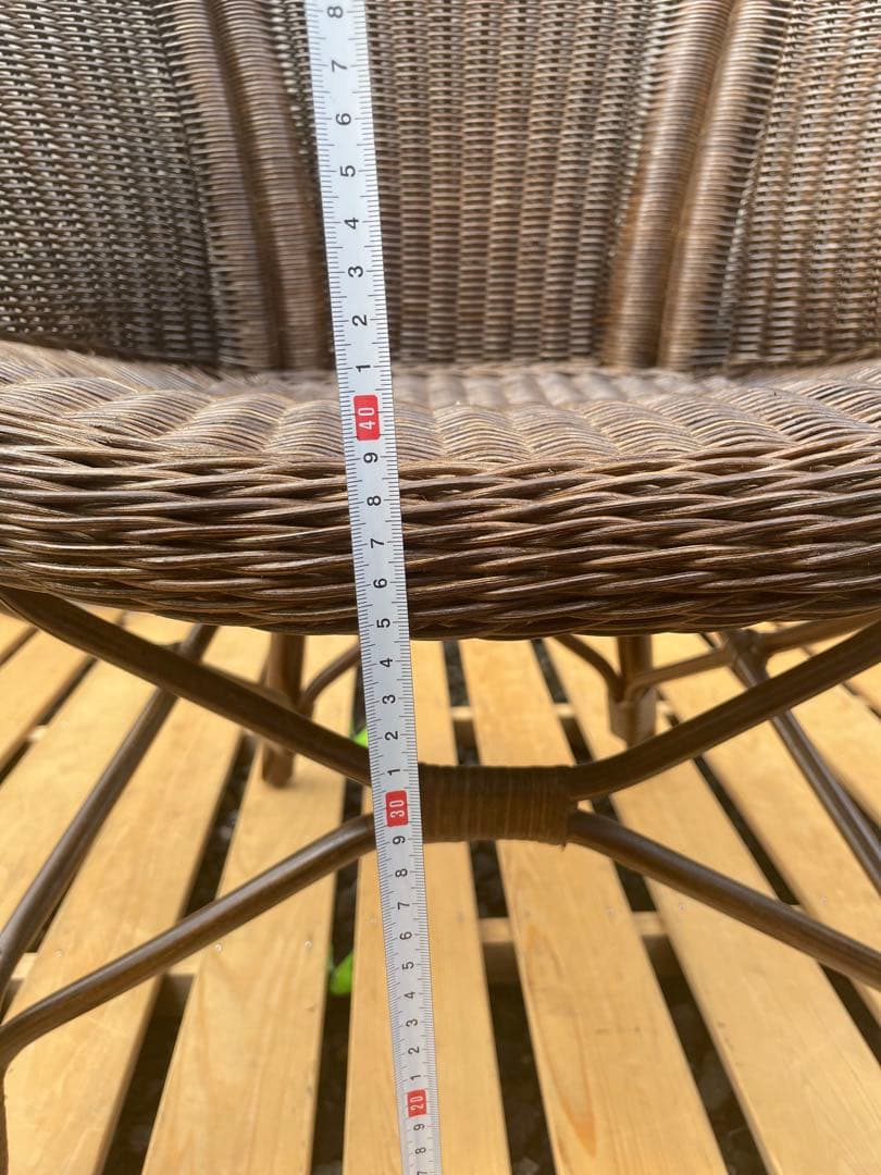 ②カザマ KAZAMA ラタン 丸型座椅子