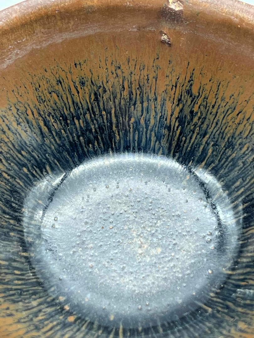 南宋時代　禾目天目茶碗　建窯茶盞 【旧家蔵出し】 希少貴重 唐物(F-93)