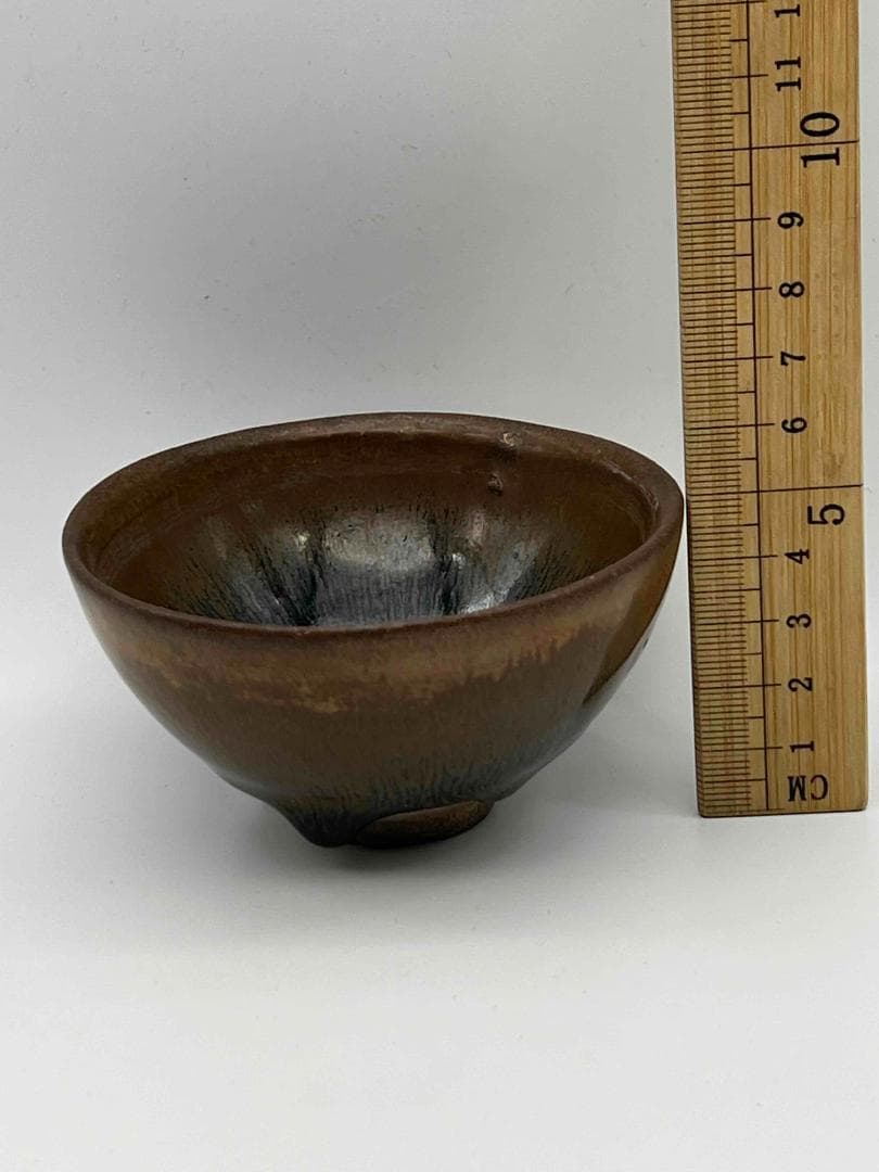 南宋時代　禾目天目茶碗　建窯茶盞 【旧家蔵出し】 希少貴重 唐物(F-93)