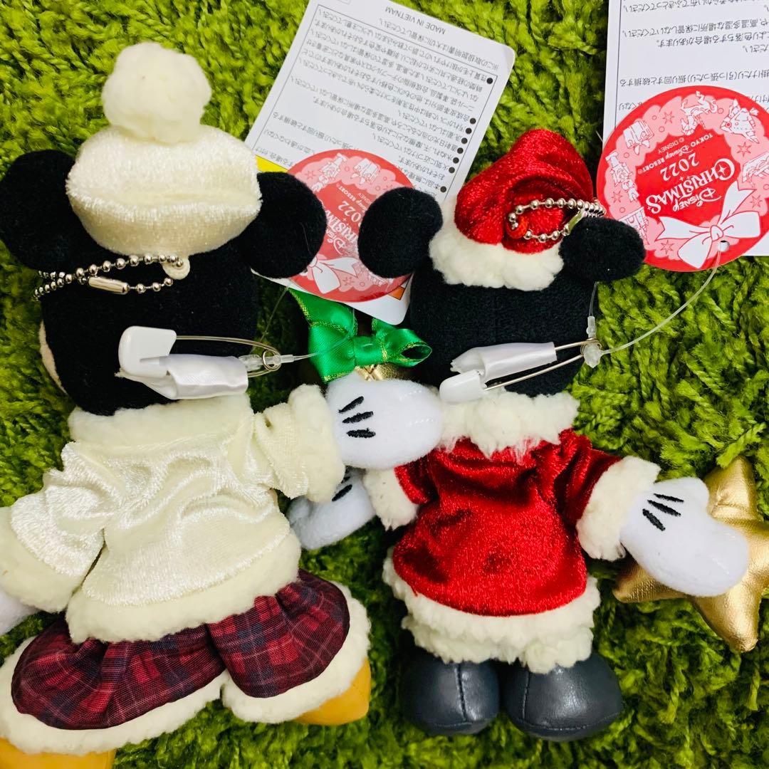 ディズニーリゾート　クリスマス　ミッキー　ミニー　ぬいぐるみバッジ