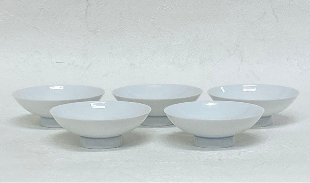 九谷焼 山本長左 染付絵変草花 平盃 盃 酒器 5枚 食器