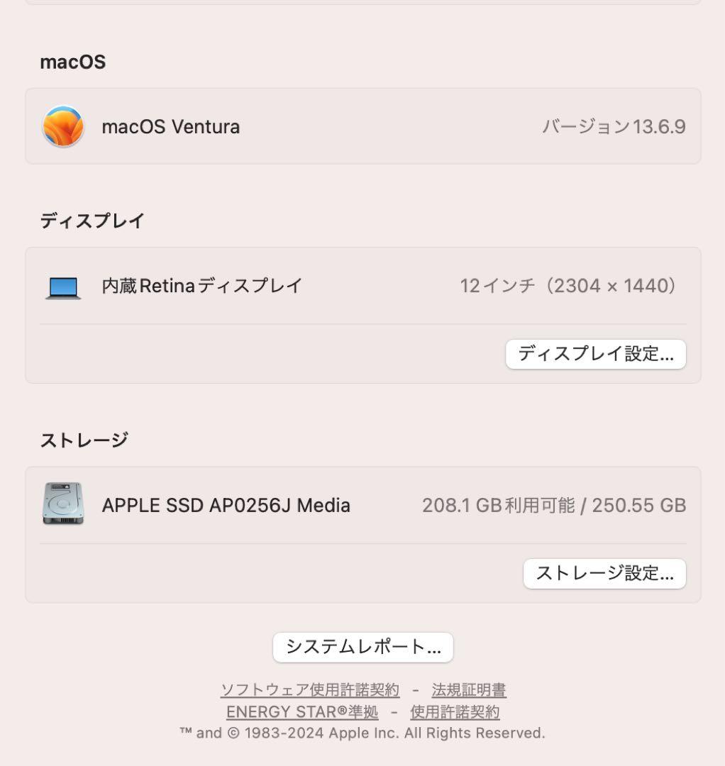 Apple MacBook 12インチ スペースグレイ i5/8GB/256GB