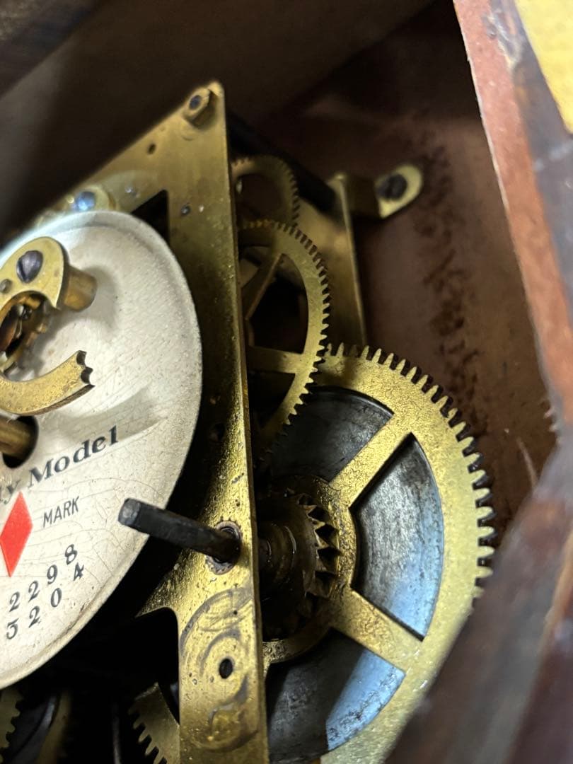 大正 昭和 レトロ 赤菱式 改良 掛け時計 ボンボン時計