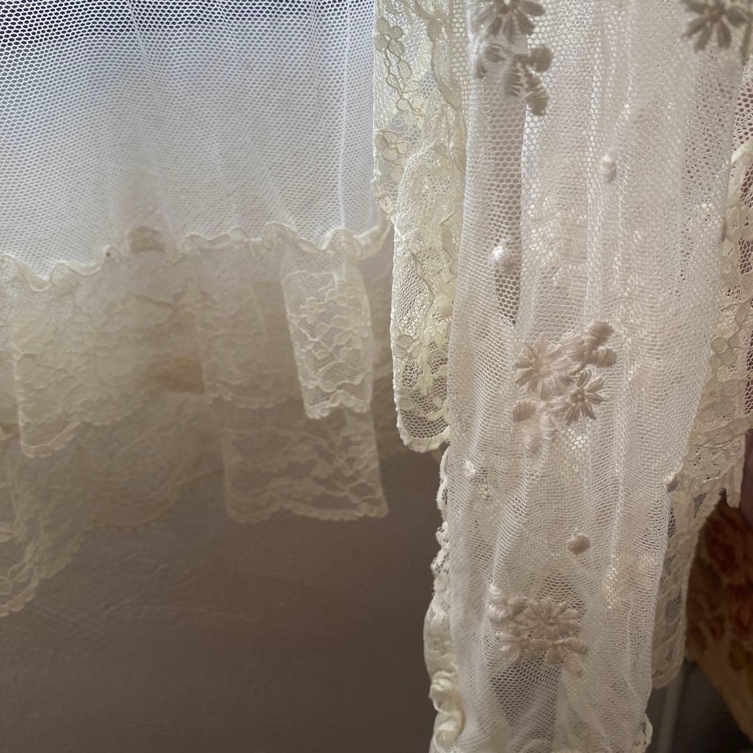 さえら風 雰囲気良い素敵な 2Way レースカーテン　のれん風